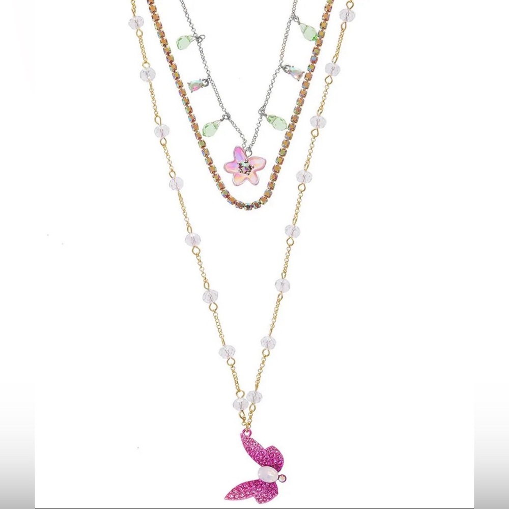 Betsey Johnson Glam Long Multi-Strand Necklace